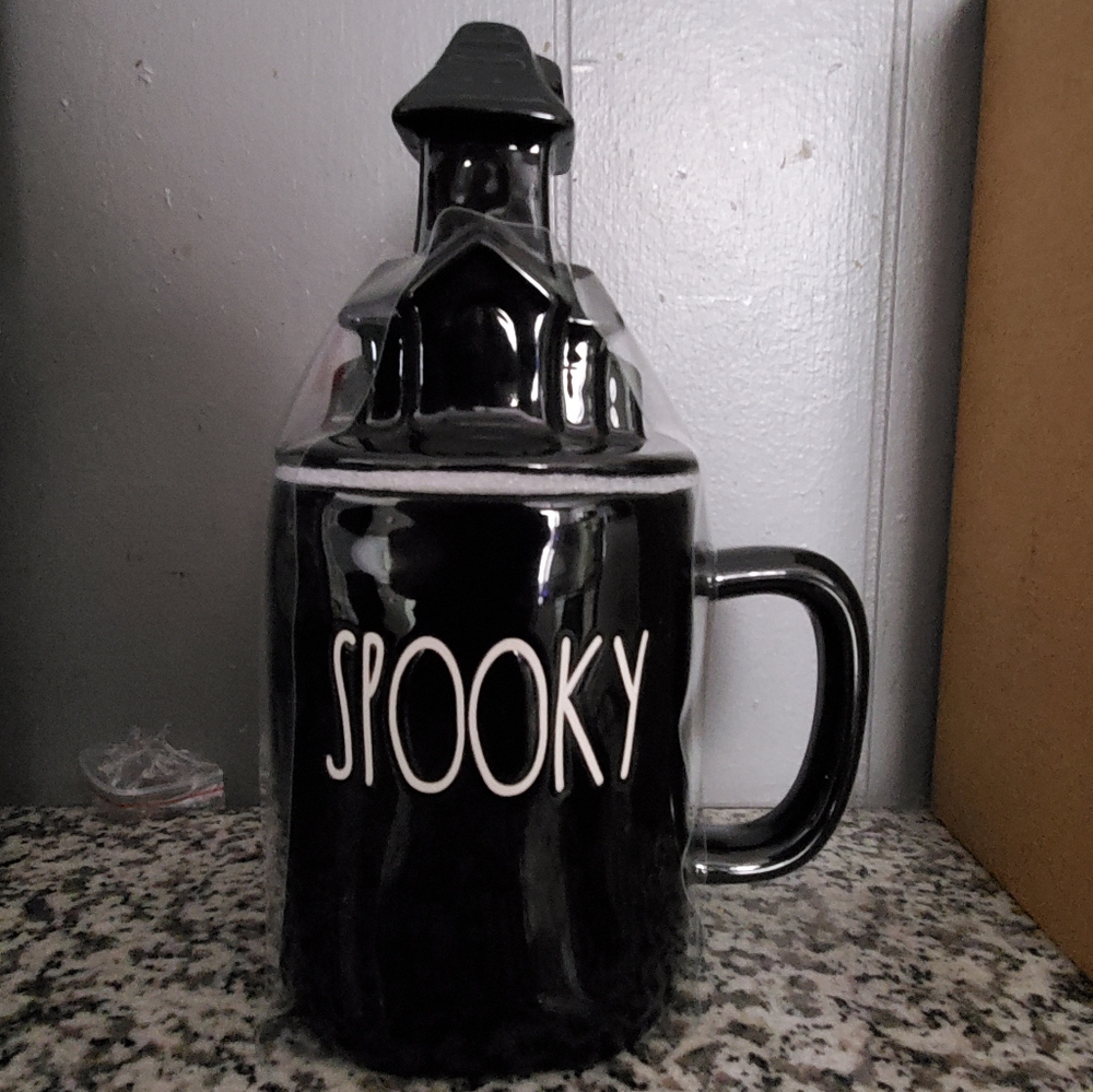 Rae Dunn Spooky Halloween mug with topper